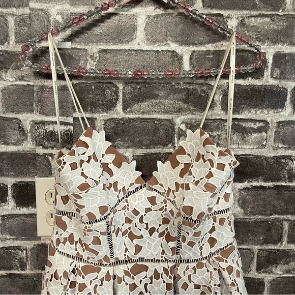 Self Portrait Azaelea guipure lace dress white midi - Picture 4 of 15